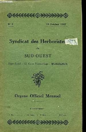 Seller image for Syndicat des Herboristes du Sud-Ouest N3 : Premire liste pour la Tisane Fdra. Affaire Thomas. for sale by Le-Livre