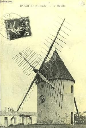 Hourtin (Gironde) - Le Moulin. 1970 - (Reproduction de carte postale sur planche plastique).