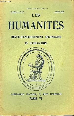 Seller image for Les Humanits. Revue d'Enseignement Secondaire et d'Education. N26 - 4me anne. for sale by Le-Livre