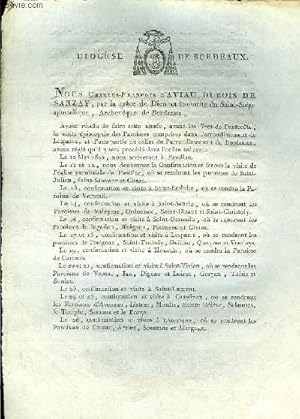 Lettre religieuse, donnée à Bordeaux le 20 avril 1805.
