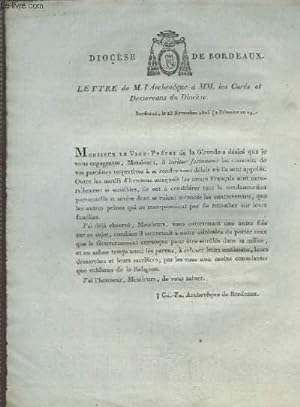 Lettre de M. l'Archevêque à MM. les Curés et Desservans du Diocèse.