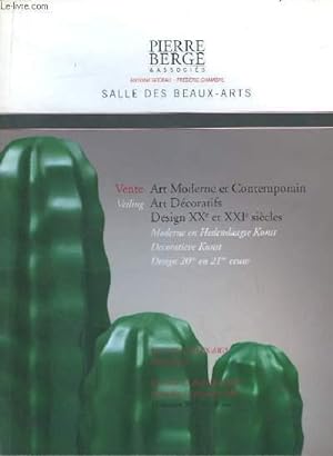 Bild des Verkufers fr Catalogue de la Vente aux Enchres, du 12 dcembre 2007, d'Art Moderne et Contemporain, Design XXe et XXIe sicles. Salle des Beaux-Arts. zum Verkauf von Le-Livre