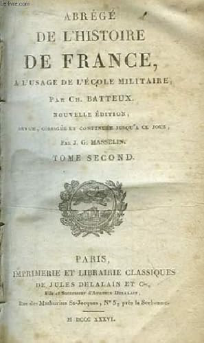Imagen del vendedor de Abrg de l'Histoire de France,  l'usage de l'Ecole Militaire. a la venta por Le-Livre