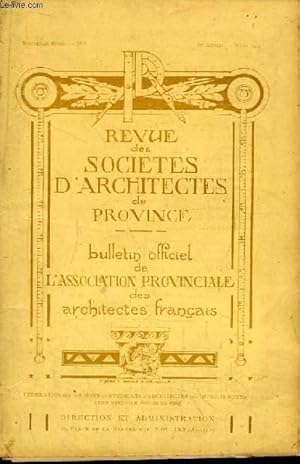 Seller image for Bulletin N3 - 37me anne, de la Revue des Socits d'Architectes de Province. for sale by Le-Livre