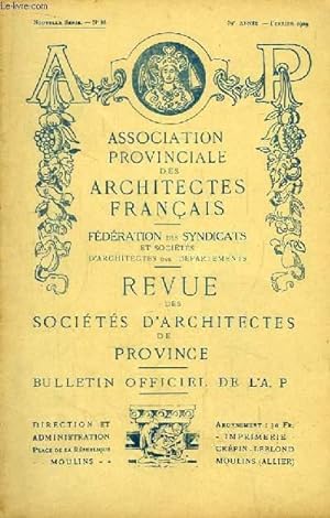 Seller image for Bulletin N86 - 39me anne, de la Revue des Socits d'Architectes de Province : for sale by Le-Livre