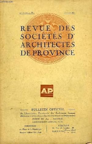 Seller image for Bulletin Officiel N2 - 41me anne, de la Revue des Socits d'Architectes de Province. for sale by Le-Livre