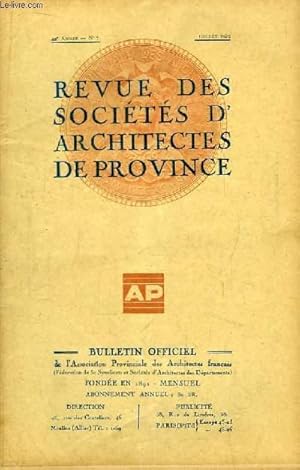Seller image for Bulletin Officiel N7 - 42me anne, de la Revue des Socits d'Architectes de Province. for sale by Le-Livre