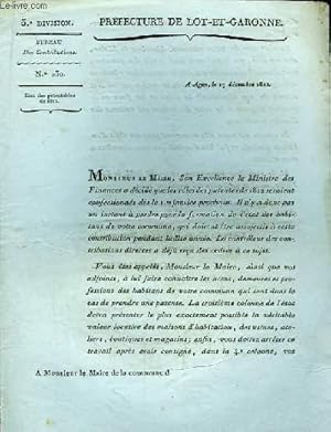 1 lettre imprimée N°230 : Etat des Patentables de 1812