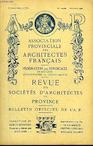 Seller image for Bulletin N81 - 38me anne, de la Revue des Socits d'Architectes de Province : for sale by Le-Livre