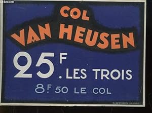 Plaquette publicitaire, des Cols Van Heusen.