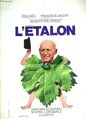 Bild des Verkufers fr Affichette de prsentation du Film "L'Etalon", avec Bourvil et Francis Blanche. zum Verkauf von Le-Livre