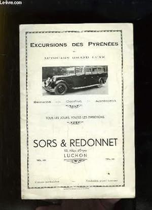 Plaquette publicitaire Sors & Redonnet. Excursion des Pyrénées en Autocars Grand Luxe.