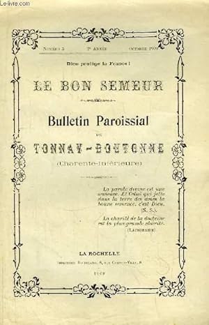 Le Bon Semeur N°5 - 2ème année. Bulletin Paroissial de Tonnay-Boutonne (Charente-Inférieure)