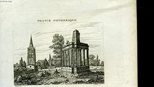 Gravure XIXe en noir et blanc, du Monument de Moïse ( France Pittoresque )