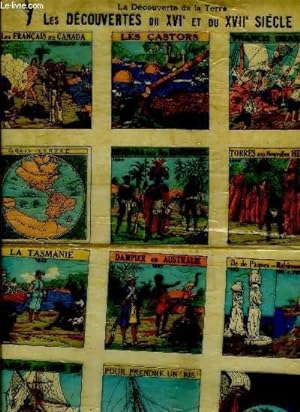 1 planche de 12 vignettes des Imageries d'Epinal : Les Découvertes du XVIe et du XVIIe siècle ( V...