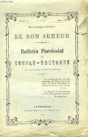 Le Bon Semeur N°10 - 1ère année. Bulletin Paroissial de Tonnay-Boutonne (Charente-Inférieure)