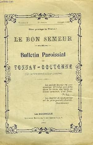 Le Bon Semeur N°2 - 2ème année. Bulletin Paroissial de Tonnay-Boutonne (Charente-Inférieure)