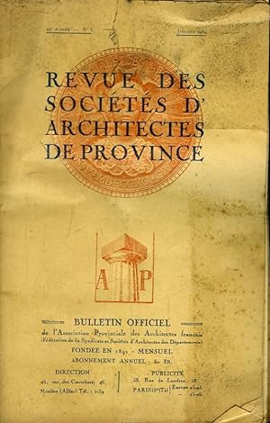 Seller image for Bulletin Officiel N7 - 44me anne, de la Revue des Socits d'Architectes de Province. for sale by Le-Livre