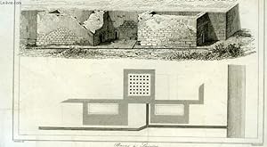 Gravure XIXe en noir et blanc, des Bains à Saintes - France ( Monuments Romains, n°111 )