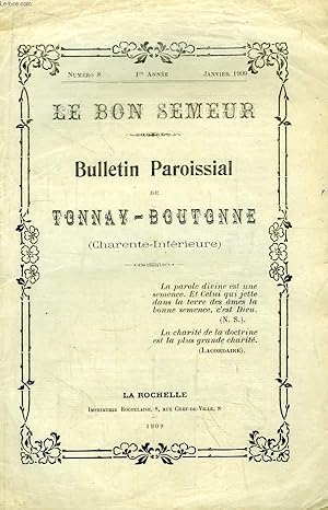 Le Bon Semeur N°8 - 1ère année. Bulletin Paroissial de Tonnay-Boutonne (Charente-Inférieure)