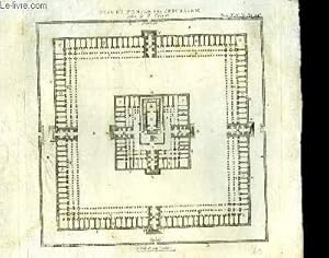 Une Gravure XIXe siècle, en Eau-Forte : " Plan du Temple de Jérusalem, selon le P. Calmet "