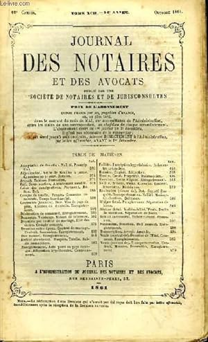 Seller image for Journal des Notaires et des Avocats. Cahier N10 , TOME XCII - 54e anne. for sale by Le-Livre