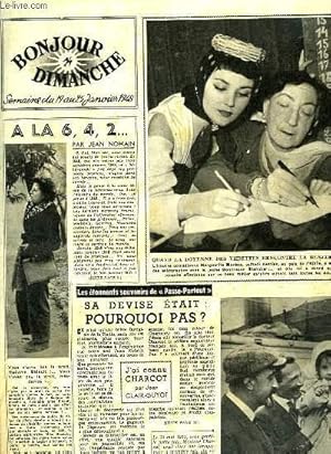 Seller image for Bonjour Dimanche N86 semaine du 19 au 25 janvier 1948 : Les Trains ssur Pneumatiques - Michel de Hohenzollern-Siegmaringen - L'Etrange Seigneur de Mauzac, par Andr Leclerc. for sale by Le-Livre