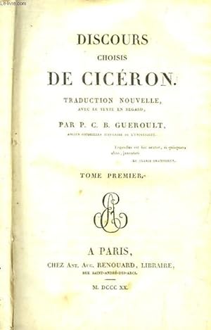Seller image for Discours choisis de Cicron. TOME 1er for sale by Le-Livre