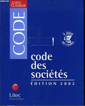 Seller image for Code des Socits 2002 for sale by Le-Livre