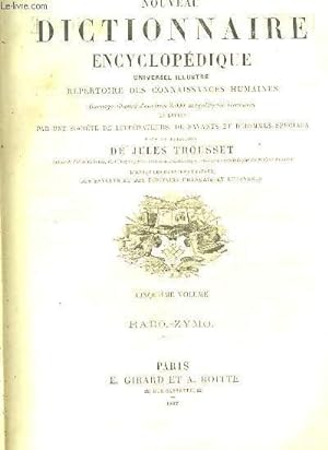 Bild des Verkufers fr Nouveau Dictionnaire Encyclopdique Universel Illustr . 5eme volume : RABO - ZYMO zum Verkauf von Le-Livre