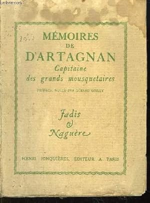 Bild des Verkufers fr Mmoires de d'Artagnan, Capitaine des grands Mousquetiers. zum Verkauf von Le-Livre