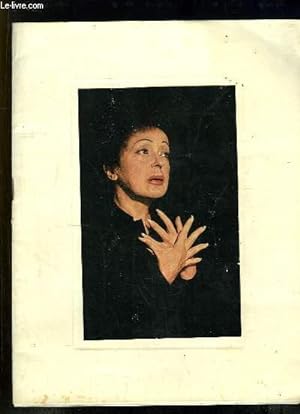 Programme d'une soirée de Gala, avec Edith Piaf, avec Marc Bonel à l'accordéon.