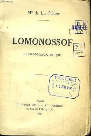 Seller image for Lomonossof. Le prodigieux Moujik. for sale by Le-Livre