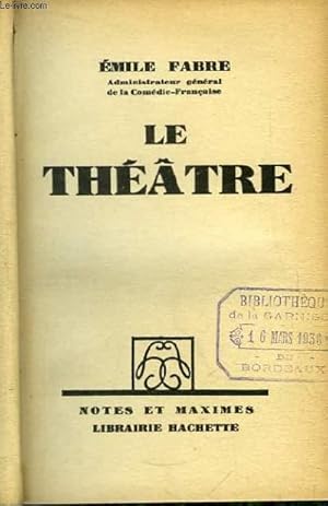 Bild des Verkufers fr Le Thtre zum Verkauf von Le-Livre