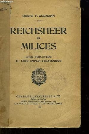 Imagen del vendedor de Reichsheer et Milices. Leur structure et leur emploi stratgique. a la venta por Le-Livre