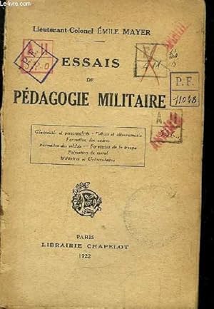 Seller image for Essais de Pdagogie Militaire. for sale by Le-Livre