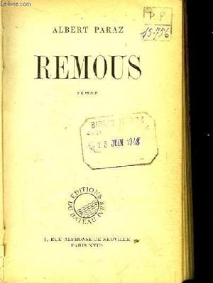 Bild des Verkufers fr Remous zum Verkauf von Le-Livre