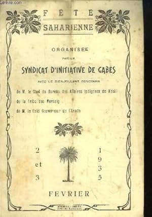 Programme de la Fête Saharienne, des 2 et 3 février 1935.