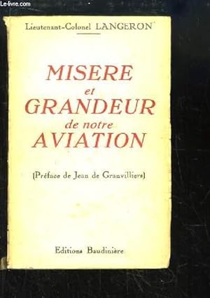 Image du vendeur pour Misre et Grandeur de notre Aviation mis en vente par Le-Livre
