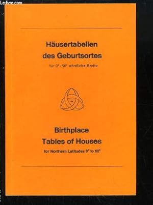 Seller image for Husertabellen des Geburtsortes fr 0 - 60 nrdliche Breite. Birthplace of Tables of Houses for Northern Latitudes 0 to 60 for sale by Le-Livre