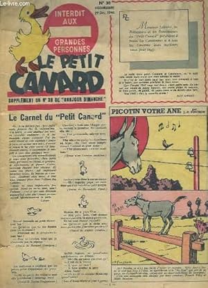 Image du vendeur pour Le Petit Canard, supplment du N30 de "Bonjour Dimanche" : Picotin votre ne, par PINCHON - Le colonel Broum et Patapoum, par J. FAIZANT - Les aventures du Petit Gaulois, par POLEON ET JABOUNE . mis en vente par Le-Livre