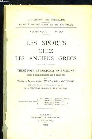 Imagen del vendedor de Les Sports chez les Anciens Grecs. Thse pour le Doctorat en Mdecine N37 a la venta por Le-Livre