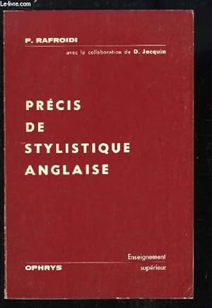 Imagen del vendedor de Prcis de Stylistique Anglaise. a la venta por Le-Livre