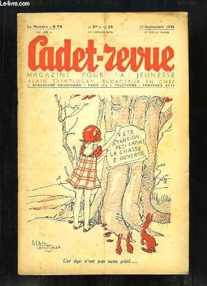 Seller image for Cadet-Revue N138 - 6me anne : Le Fou des Fleurs - La premire Traverse du Lac de Genve - Journe de Chasse, composition de SAINT-OGAN for sale by Le-Livre