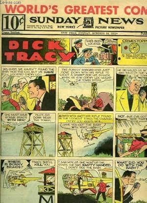 Seller image for Sunday News, Comic Section, New York's Picture Newspaper, du 14 octobre 1951 : Dick Tracy, Little Orphan Annie, Terry and the Pirates, Neddy Nestl, The Gumps, Moon Mullins, Winnie Winkle, Gasoline Alley . for sale by Le-Livre