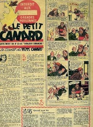 Seller image for Le Petit Canard, supplment du N62 de "Bonjour Dimanche" : Massenet - Frimousset Dtective " Chi va piano ", par J.-P. PINCHON - La famille Belle-Lurette en montagne. for sale by Le-Livre