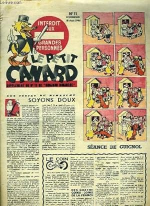 Seller image for Le Petit Canard, supplment du N11 de "Bonjour Dimanche" : Soyons doux - Sance de Guignol - La Renaissance, par PINCHON . for sale by Le-Livre