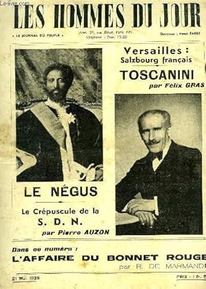 Seller image for Les Hommes du Jour : TOSCANINI, par Flicien Gras - Le Negus vivant remords de la S.D.N. - Civilisation Franquiste, illustr par GASSIER - M. Georges Mandel aux Colonies . for sale by Le-Livre