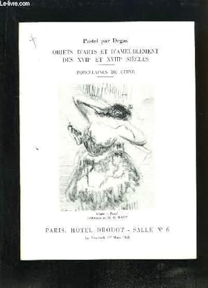 Image du vendeur pour Catalogue de la Vente aux Enchres, du 1er mars 1968  l'Htel Drouot, d'Objets d'Arts et d'Ameublement des XVIIe et XVIIIe sicles, de Porcelaines de Chine. mis en vente par Le-Livre