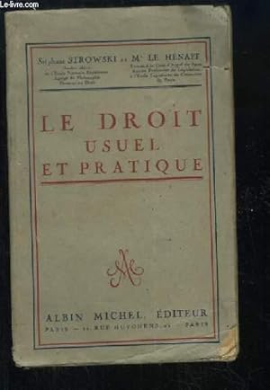 Seller image for Le Droit Usuel et Pratique. for sale by Le-Livre